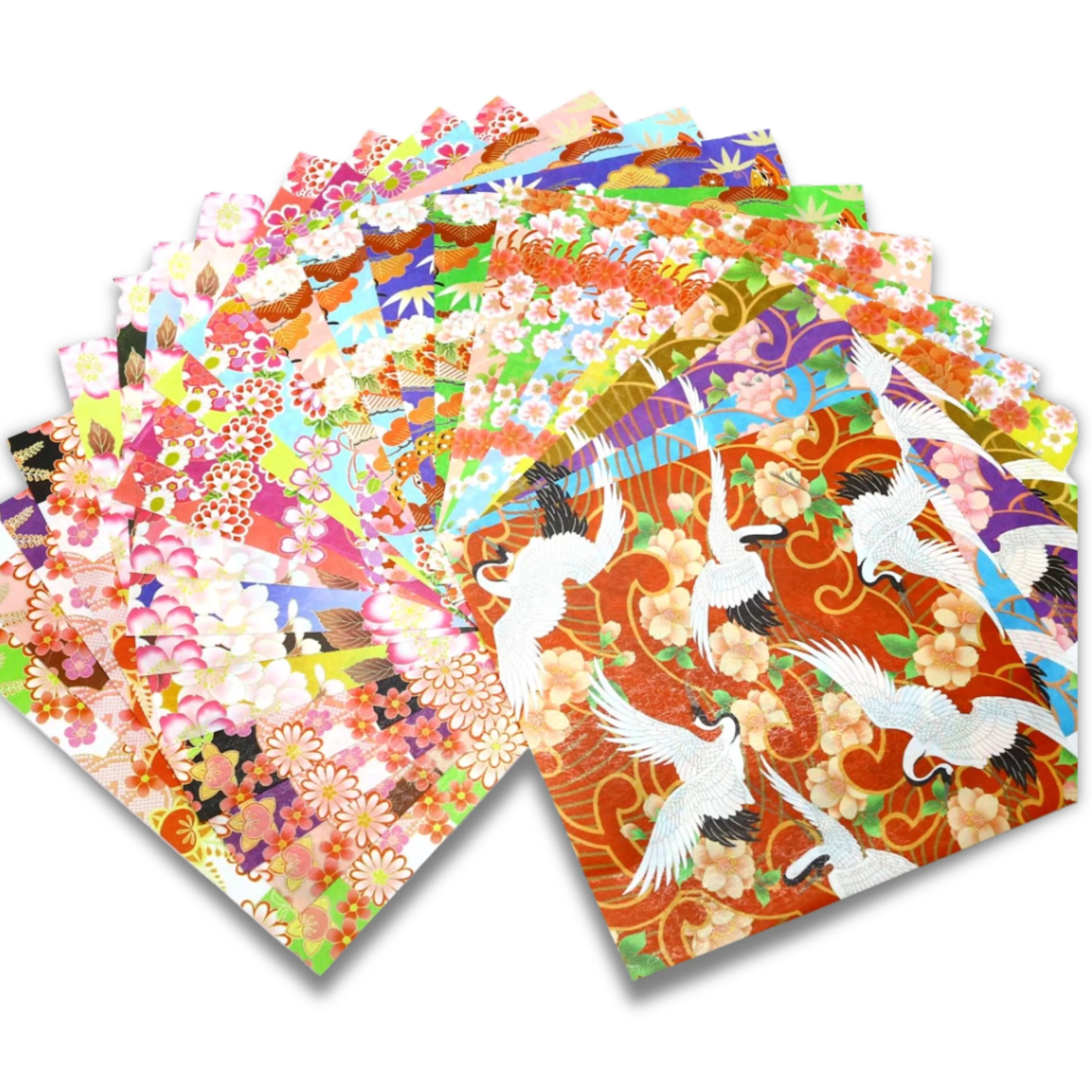 和紙千代紙 - 華（京友禅柄 タイプ1）- 24枚 - きもの美