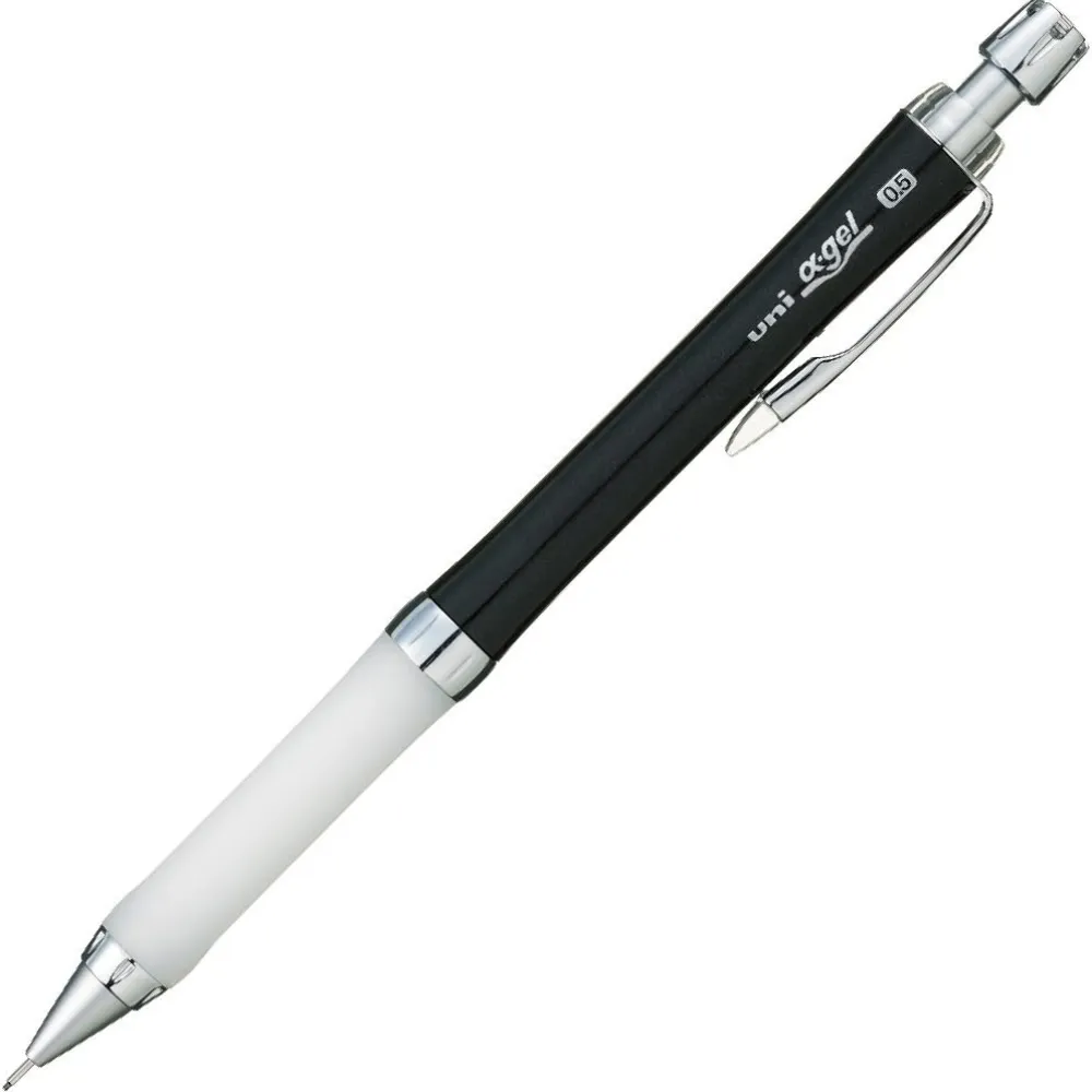 Uni アルファゲル スリム シャープペンシル - ピュアブラック - 0.5mm - ソフトグリップ
