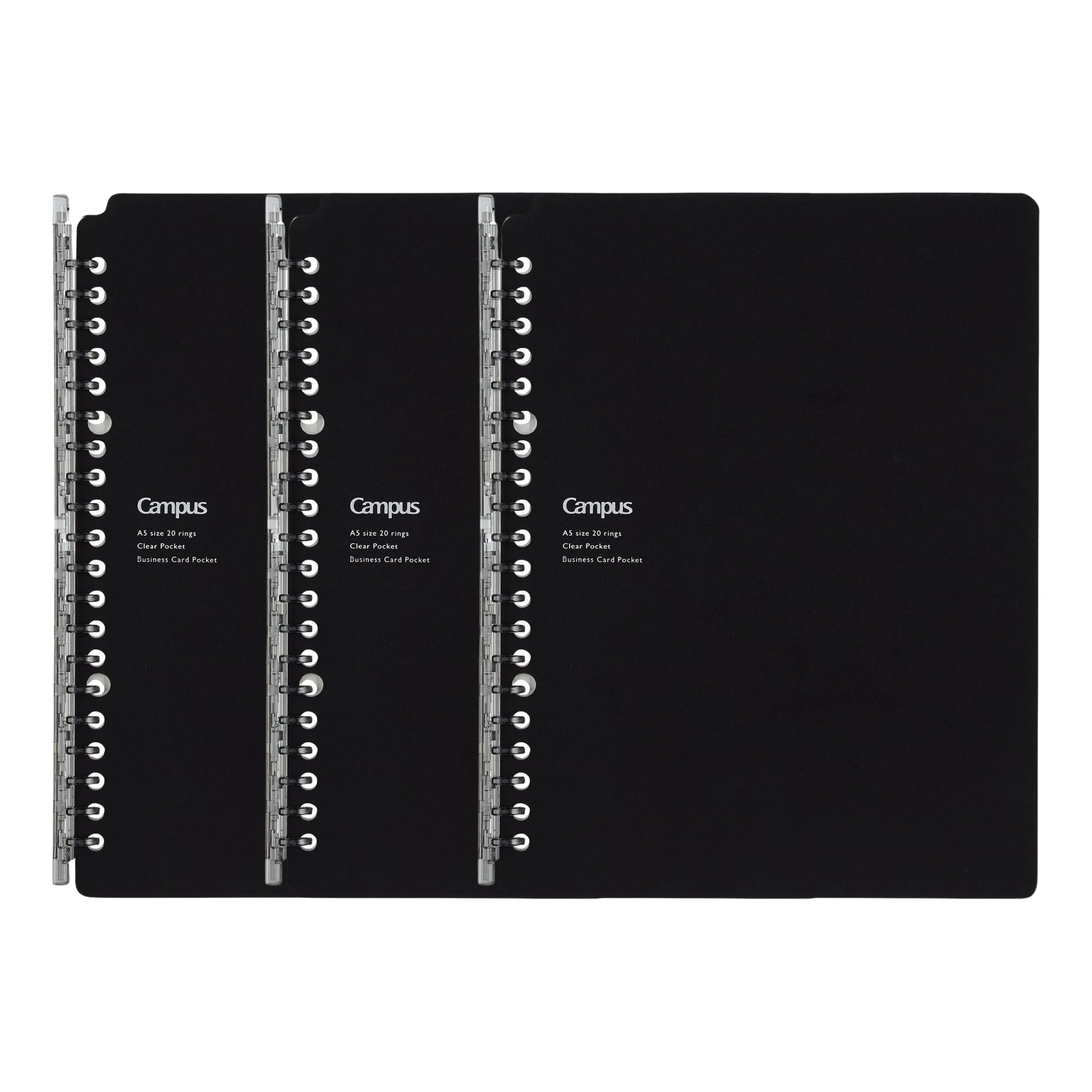 Campus スマートリング Biz A5 ブラック - 3冊パック