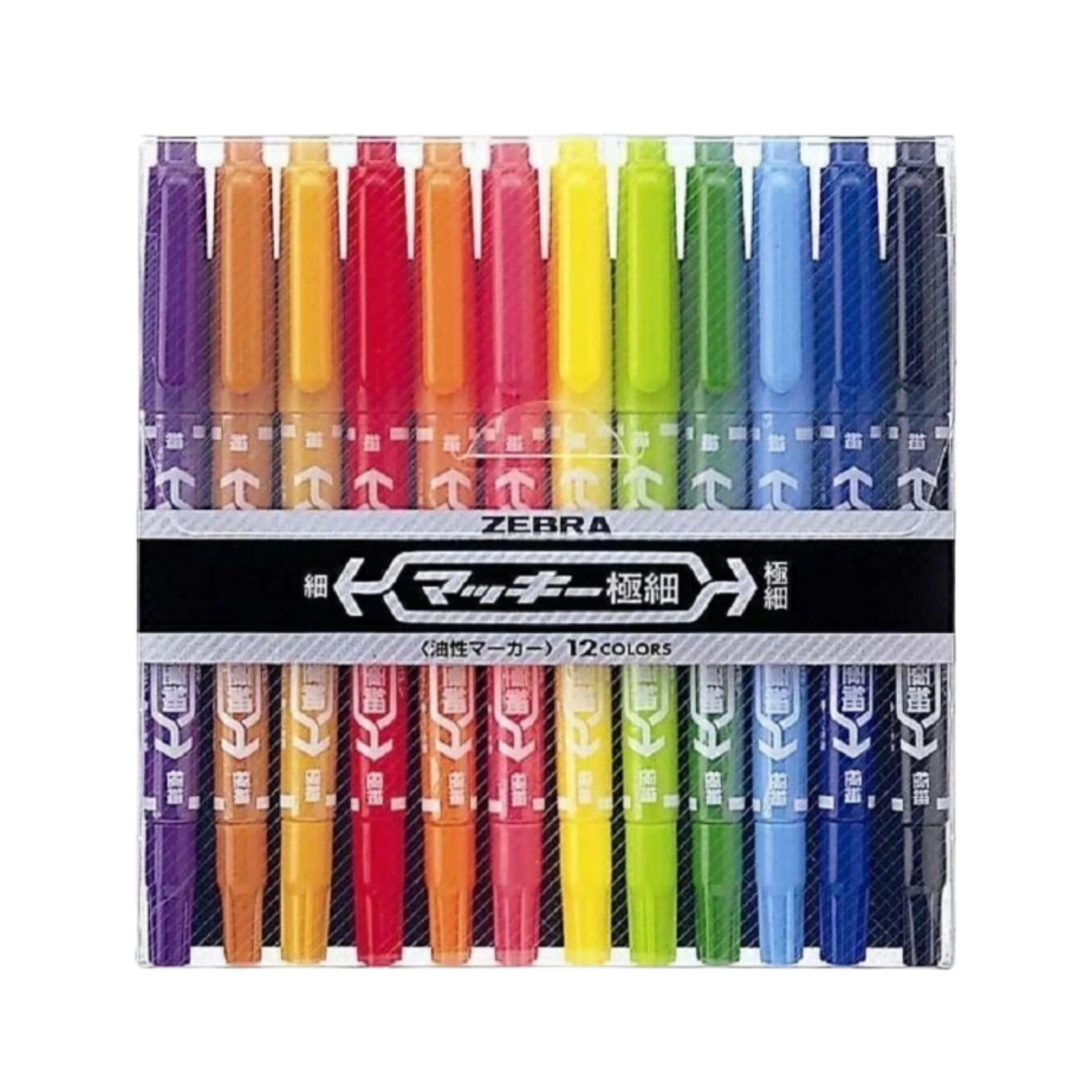 Zebra マッキー 極細 油性マーカー - 12色セットC